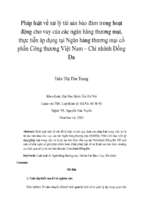 Pháp luật về xử lý tài sản bảo đảm trong hoạt động cho vay của các ngân hàng thương mại, thực tiễn áp dụng tại ngân hàng thương mại cổ phần công thương việt nam – chi nhánh đống đa