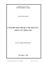 Cách biểu hiện mối quan hệ nhân quả trong câu tiếng việt