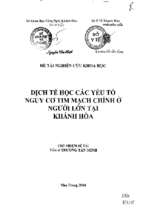 Dịch tể học và các yếu tố gây nguy cơ tĩnh mạch lớn