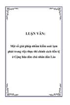 Một số giải pháp nhằm kiểm soát lạm phát trong việc thực thi chính sách tiền tệ ở cộng hũa dõn chủ nhân dân lào