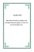 Quan điểm và đề xuất các giải pháp cụ thể nhằm phát triển doanh nghiệp vừa và nhỏ trên bàn tỉnh quảng ngãi