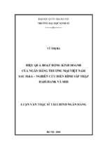 Hiệu quả hoạt động kinh doanh của ngân hàng thương mại việt nam sau m&a  nghiên cứu điển hình sáp nhập habubank và shb