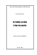 Thị trường lao động ở tỉnh thái nguyên