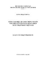 Nâng cao hiệu quả huy động nguồn vốn tiền gửi tại ngân hàng tmcp xuất nhập khẩu việt nam