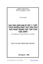 Dạy học giới hạn ở lớp 11 thpt theo hướng phát huy tính tích cực hoạt động học tập của học sinh