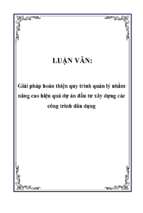 Giải pháp hoàn thiện quy trình quản lý nhằm nâng cao hiệu quả dự án đầu tư xây dựng các công trình dân dụng