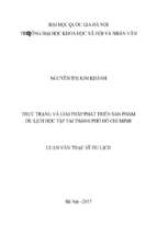 Thực trạng và giải pháp phát triển sản phẩm du lịch học tập tại thành phố hồ chí minh