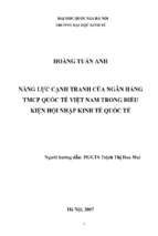 Năng lực cạnh tranh của ngân hàng tmcp quốc tế việt nam trong điều kiện hội nhập kinh tế quốc tế