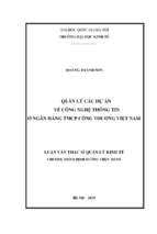 Quản lý các dự án về công nghệ thông tin ở ngân hang thương mại cổ phần công thương việt nam