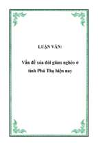 Vấn đề xóa đói giảm nghèo ở tỉnh phú thọ hiện nay