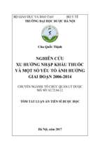 Nghiên cứu xu hướng nhập khẩu thuốc và một số yếu tố ảnh hưởng giai đoạn 2006 2014 (tt)