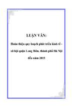 Hoàn thiện quy hoạch phát triển kinh tế   xã hội quận long biên, thành phố hà nội