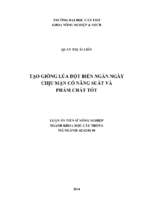 Tạo giống lúa đột biến ngắn ngày chịu mặn có năng suất và phẩm chất tốt