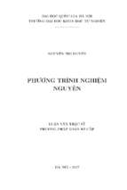 Luận án thạc sĩ toán học phương trình nghiệm nguyên