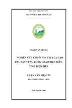 Nghiên cứu chuỗi giá trị lúa gạo đặc sản vùng lòng chảo điện biên, tỉnh điện biên