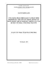 ứng dụng phần mềm ales và phần mềm primer 5.0 kết nối với gis trong đánh giá phân hạng thích nghi đất trồng lúa tại huyện võ nhai, tỉnh thái nguyên