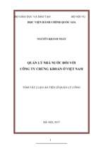 Quản lý nhà nước đối với công ty chứng khoán ở việt nam