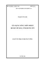 Xây dựng nông thôn mới ở huyện mỹ hào, tỉnh hưng yên