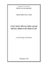 Về kỹ thuật tiền tác động giải hệ phương trình tuyến tính cỡ lớn