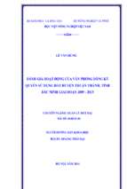 đánh giá hoạt động của văn phòng đăng ký quyền sử dụng đất huyện thuận thành, tỉnh bắc ninh giai đoạn 2009 2013