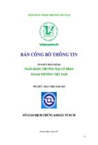 Bản công bố thông tin tổ chức phát hành ngân hàng thương mại cổ phần ngoại thương việt nam vietcombank, luận văn tốt nghiệp đại học, thạc sĩ, đồ án,tiểu luận tốt nghiệp