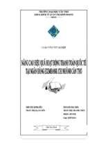 Luận văn nâng cao hiệu quả hoạt động thanh toán quốc tế tại ngân hàng eximbank chi nhánh cần thơ, luận văn tốt nghiệp đại học, thạc sĩ, đồ án,tiểu luận tốt nghiệp