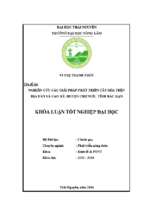 Nghiên cứu các giải pháp phát triển cây mía trên địa bàn xã cao kỳ   huyện chợ mới   tỉnh bắc kạn