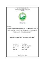 Nghiên cứu vai trò của hợp tác xã trong sản xuất và tiêu thụ chè an toàn tại xã phúc xuân – thành phố thái nguyên – tỉnh thái nguyên