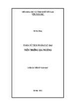 Toán tử tích phân cực đại trên trường địa phương