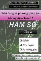 Phân dạng và phương pháp giải trắc nghiệm toán 12 chuyên đề hàm số tập 2