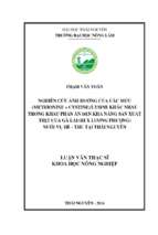 Nghiên cứu ảnh hưởng của các mức (methionine + cystine)lysine khác nhau trong khẩu phần ăn đến khả năng sản xuất thịt của gà lai (ri x lương phượng) nuôi vụ hè – thu tại thái nguyên