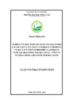 Nghiên cứu khả năng sản xuất của hai tổ hợp lợn lai giữa đực l19 × nái f (landrace × meishan) và đực l19 × nái f 1 1 (yorkshire × landrace) nuôi tại trại giống lợn ông bà cao xá   công t