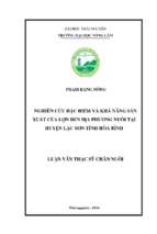 Nghiên cứu đặc điểm và khả năng sản xuất của lợn đen địa phương nuôi tại huyện lạc sơn tỉnh hòa bình