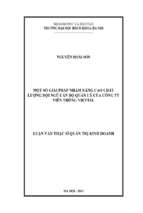 Luận văn một số giải pháp nhằm nâng cao chất lượng đội ngũ cán bộ quản lý của công ty viễn thông viettel