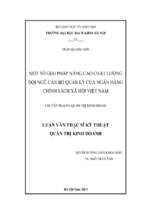 Luận văn một số giải pháp nâng cao chất lượng đội ngũ cán bộ quản lý của ngân hàng chính sách xã hội việt nam