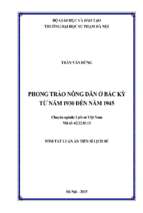 Luận án tiến sĩ lịch sử phong trào nông dân ở bắc kỳ từ năm 1930 đến năm 1945