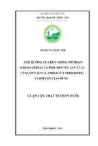 ảnh hưởng của đực giống pietrain kháng stress và pidu đến sức sản xuất của lợn nái f1 ( landrace x yorkshire) và đời con của chúng