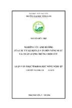 Nghiên cứu ảnh hưởng của các tỷ lệ bột lá sắn đến năng suất và chất lượng trứng chim cút