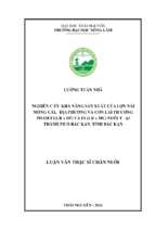 Nghiên cứu khả năng sản xuất của lợn nái móng cái, địa phương và con lai thương phẩm f1(lr x đp) và f1(lr x mc) nuôi tại thành phố bắc kạn, tỉnh bắc kạn