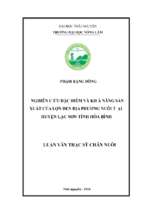 Nghiên cứu đặc điểm và khả năng sản xuất của lợn đen địa phương nuôi tại huyện lạc sơn tỉnh hòa bình