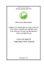 Nghiên cứu ảnh hưởng của việc cung cấp nước uống và rơm làm ổ đẻ đến năng suất sinh sản của lợn nái địa phương nuôi tại chdcnd lào