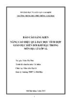 Skkn nâng cao hiệu quả dạy học tích hợp giáo dục biến đổi khí hậu trong môn địa lí lớp 12