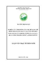 Nghiên cứu ảnh hưởng của việc bổ sung chế phẩm neoavi supa max và all zym đến khả năng sản xuất và kháng bệnh của gà lai f (ri x lương phượng) nuôi tại thái nguyên