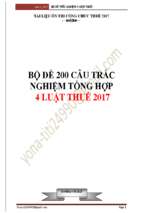 Bộ đề 200 câu trắc nghiệm 4 luật thuế 2017