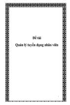 đề tài quản lý tuyển dụng nhân viên   luận văn, đồ án, đề tài tốt nghiệp