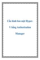 Cấu hình bảo mật hyperv bằng authorization manager   luận văn, đồ án, đề tài tốt nghiệp