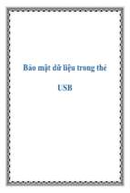 Bảo mật dữ liệu trong thẻ usb   luận văn, đồ án, đề tài tốt nghiệp