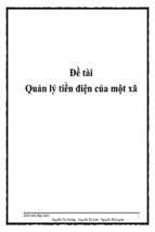 đề tài quản lý tiền điện của một xã   luận văn, đồ án, đề tài tốt nghiệp