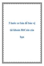 5 bước cơ bản để bảo vệ tài khoản bitcoin của bạn   luận văn, đồ án, đề tài tốt nghiệp