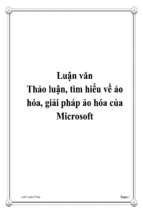 đề tài thảo luận, tìm hiểu về ảo hóa, giải pháp ảo hóa của microsoft   luận văn, đồ án, đề tài tốt nghiệp